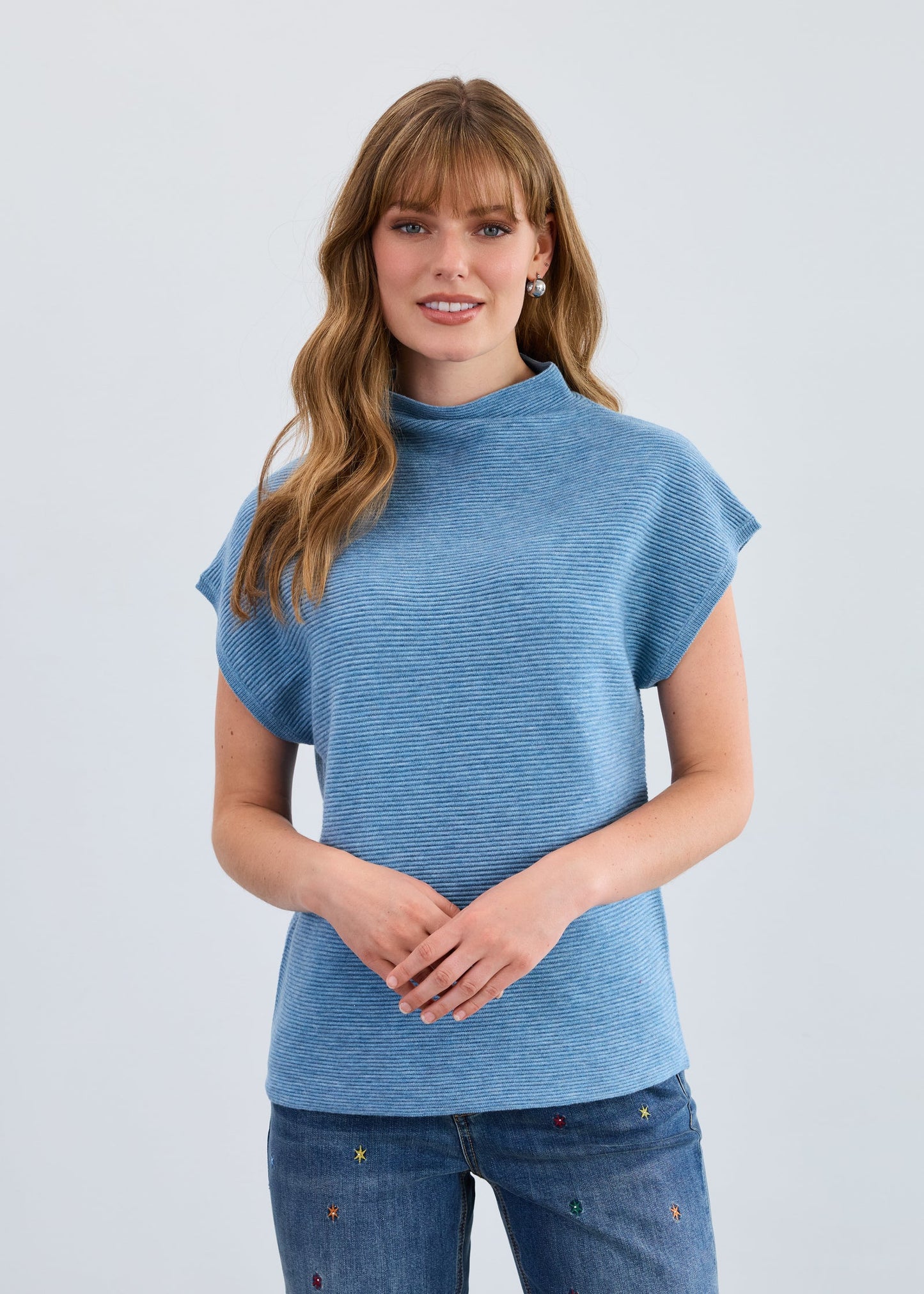 Ottoman Cap Sleeve Sweater