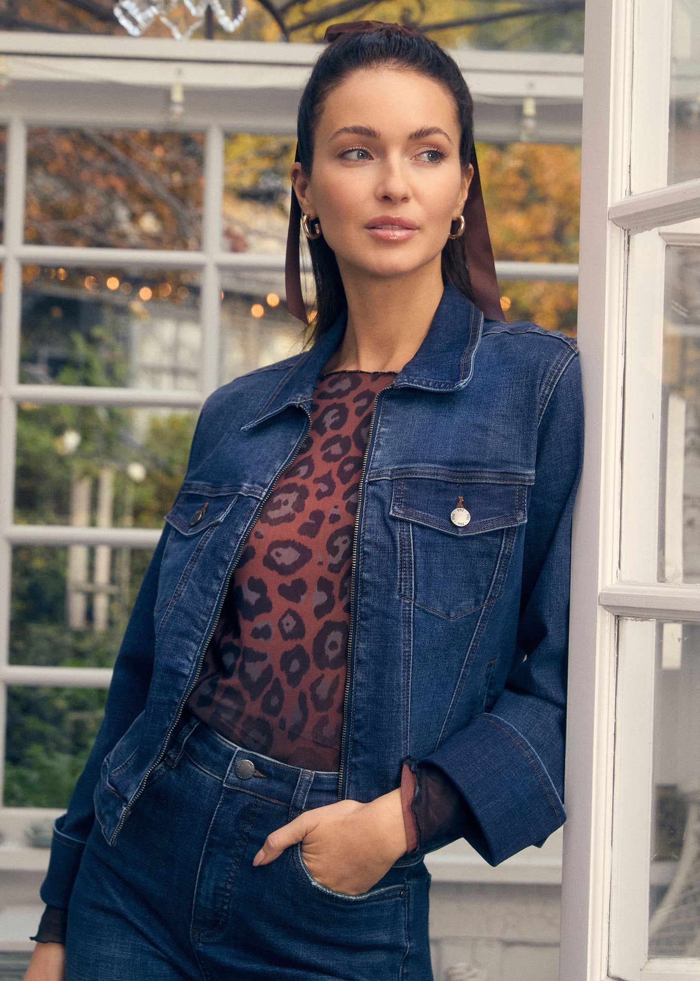 Denim Zip Front Jacket