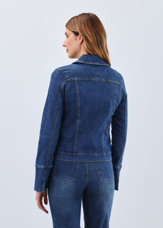 Denim Zip Front Jacket