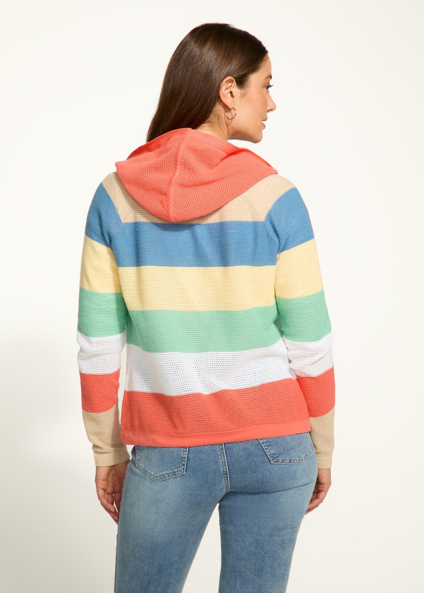 Striped Hooded Cardigan