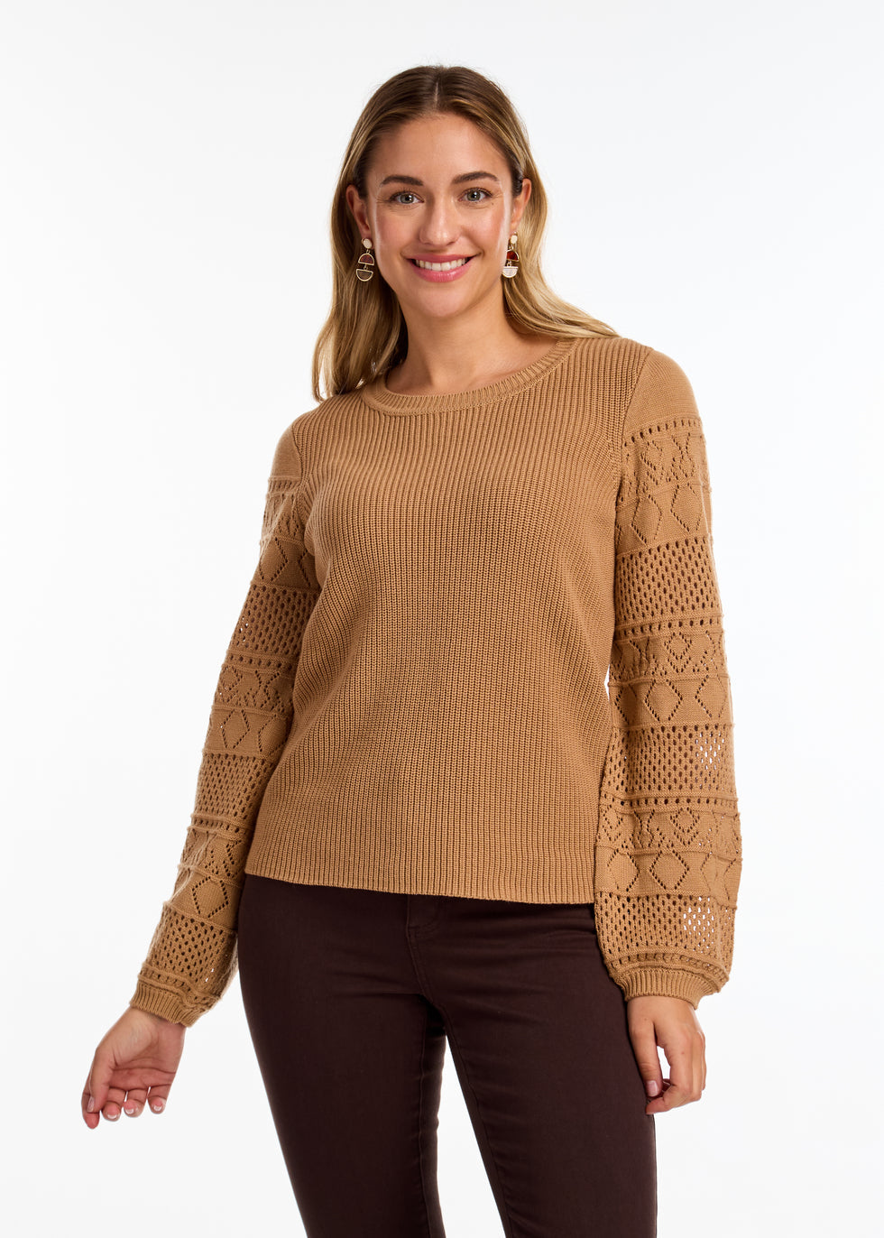 tan rust brown sweater, cute design