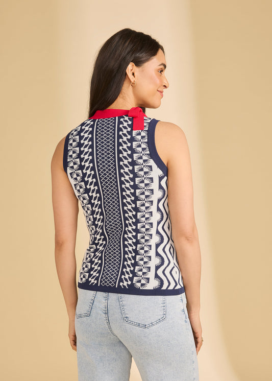 Sleeveless Jacquard