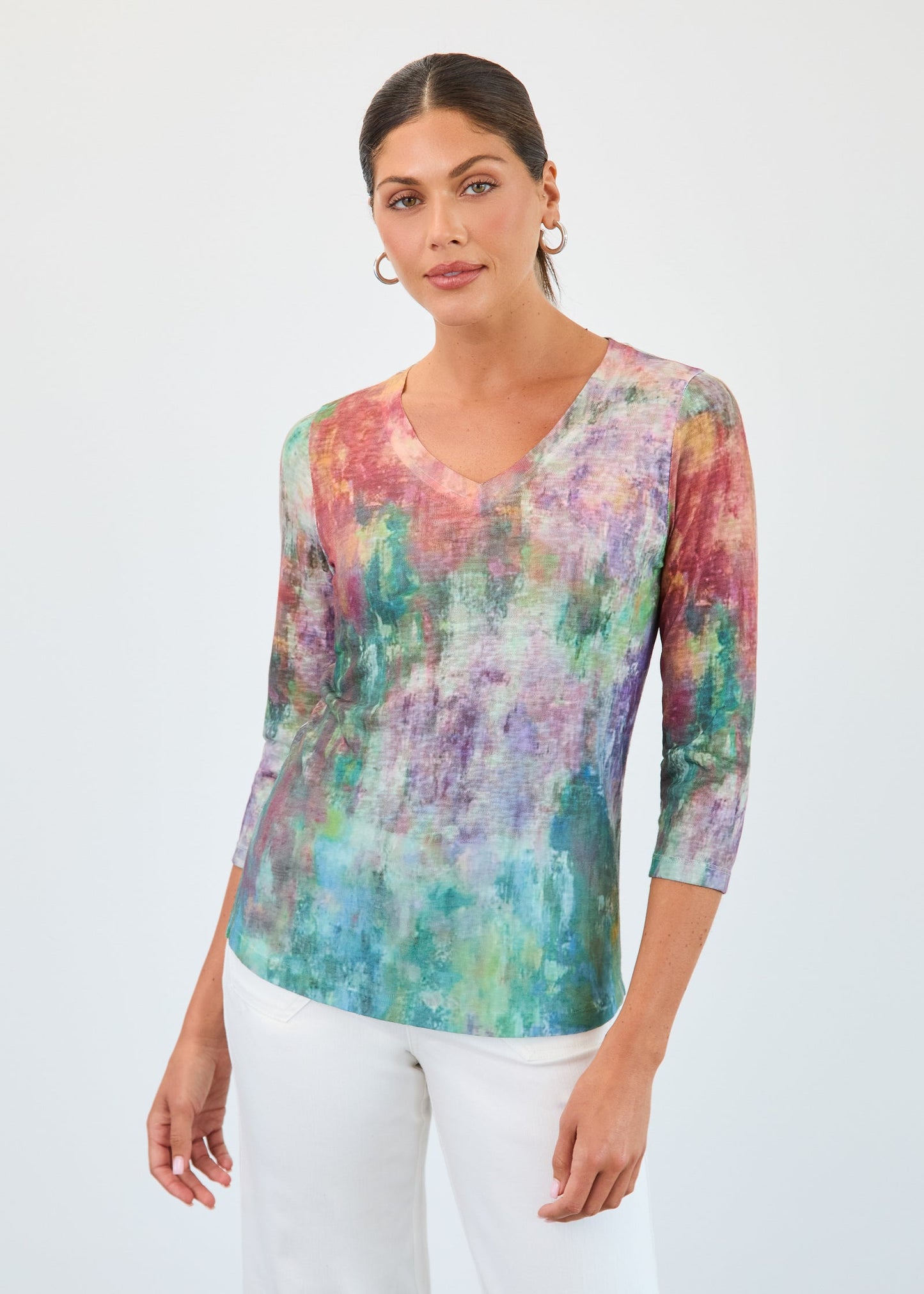Colorful 3/4 Sleeve Top