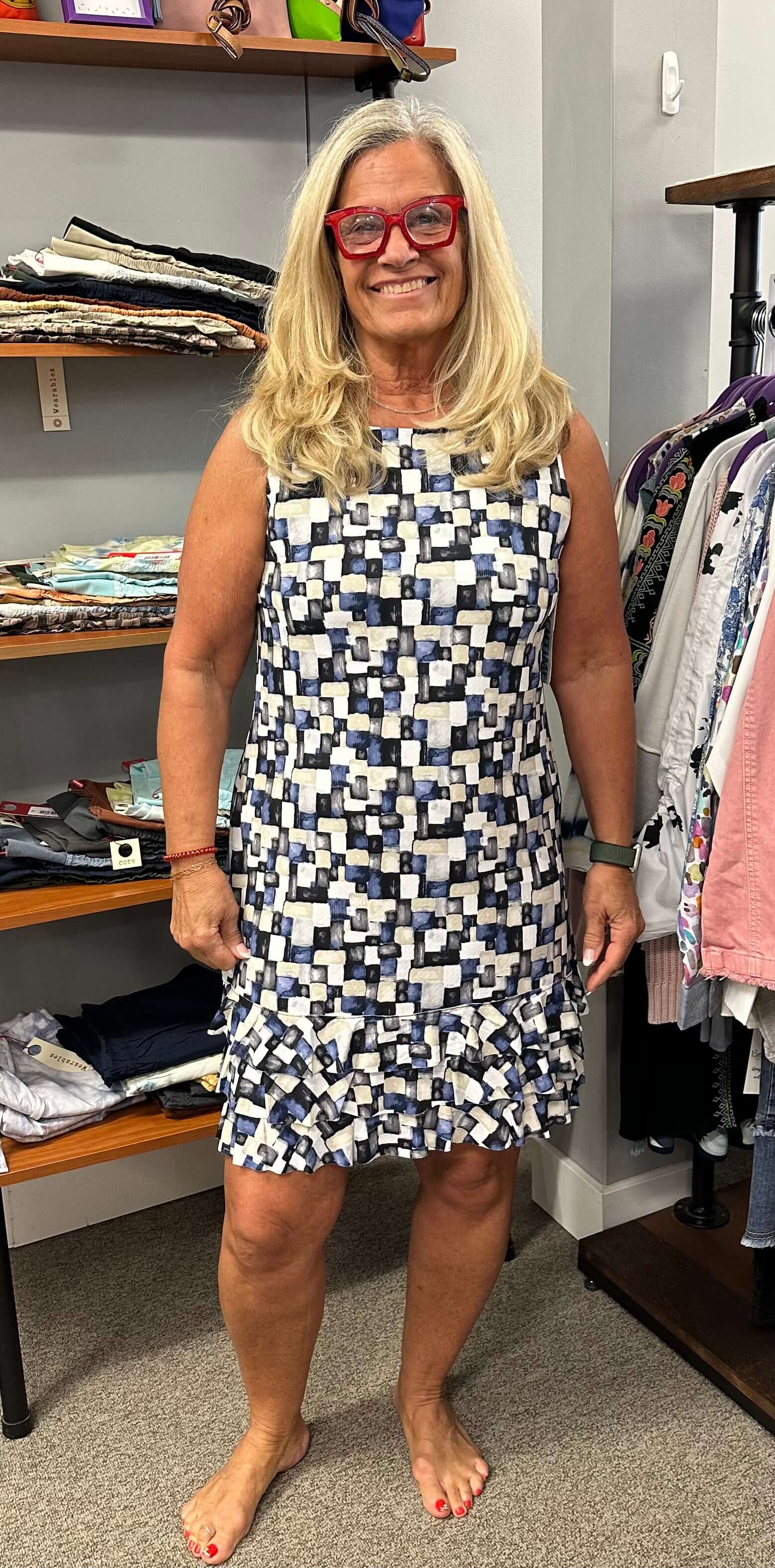 Beachtime Ruffle Trim Xtra Small / Blue Tones Beachtime Ruffle Trim Xtra Small / Blue Tones