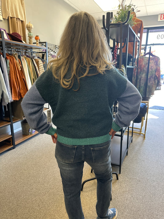 Color Block Button Down