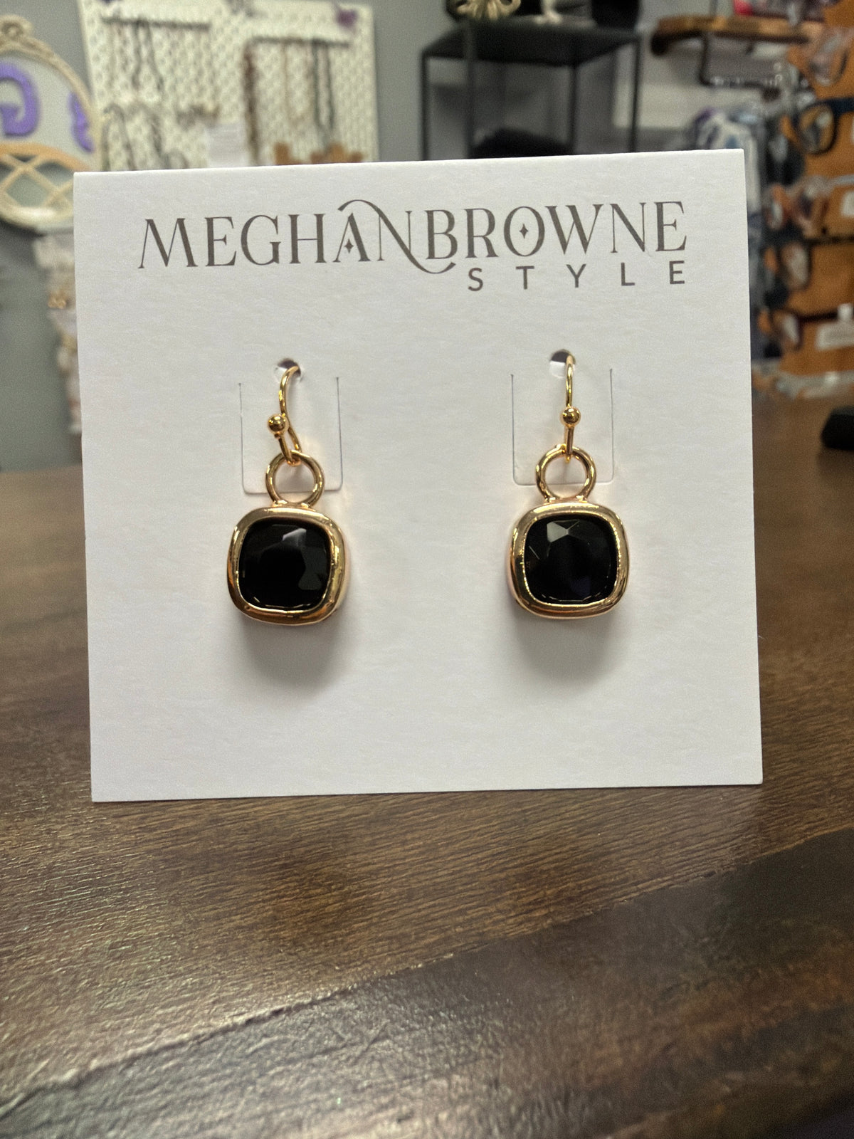 Vedar Gold Black Earrings