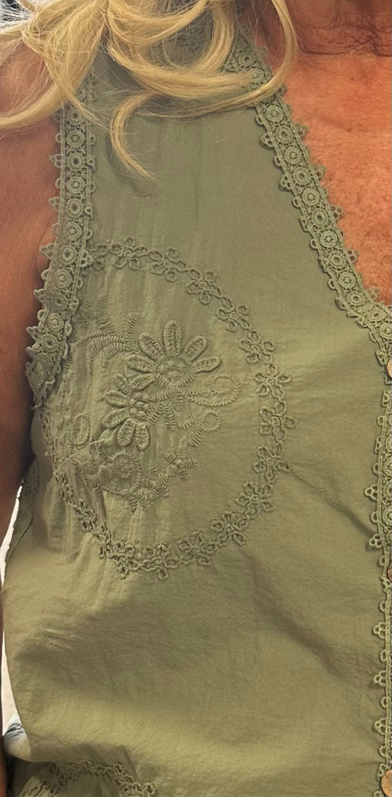 Sleeveless Embroidered Top