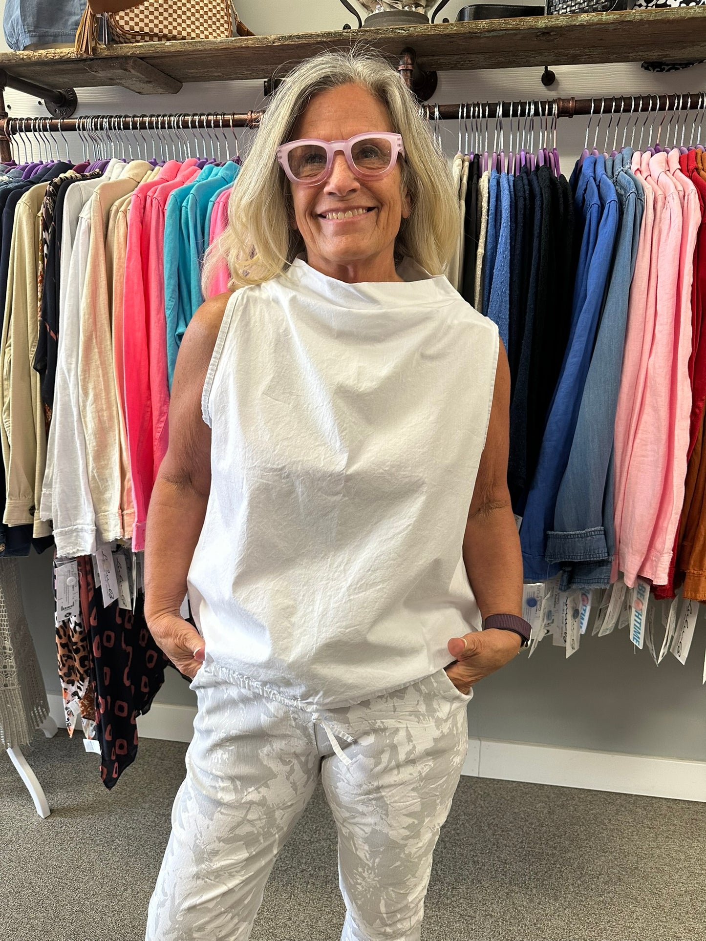 Sleeveless Cowl Top