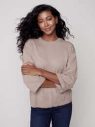 Feathered Sleeve Sweater