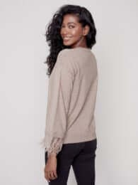 Feathered Sleeve Sweater