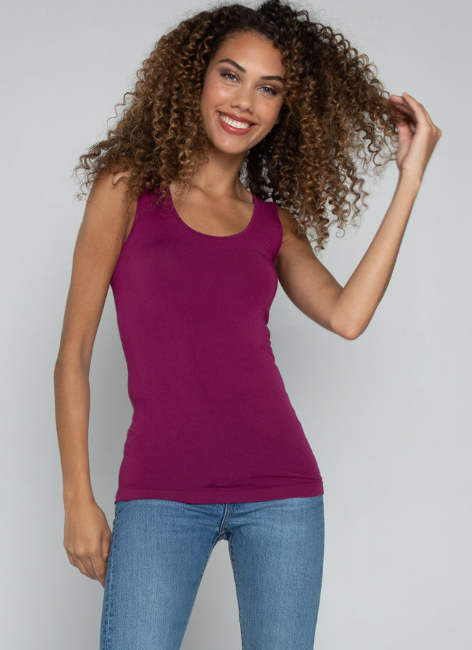 fuscia bamboo tank