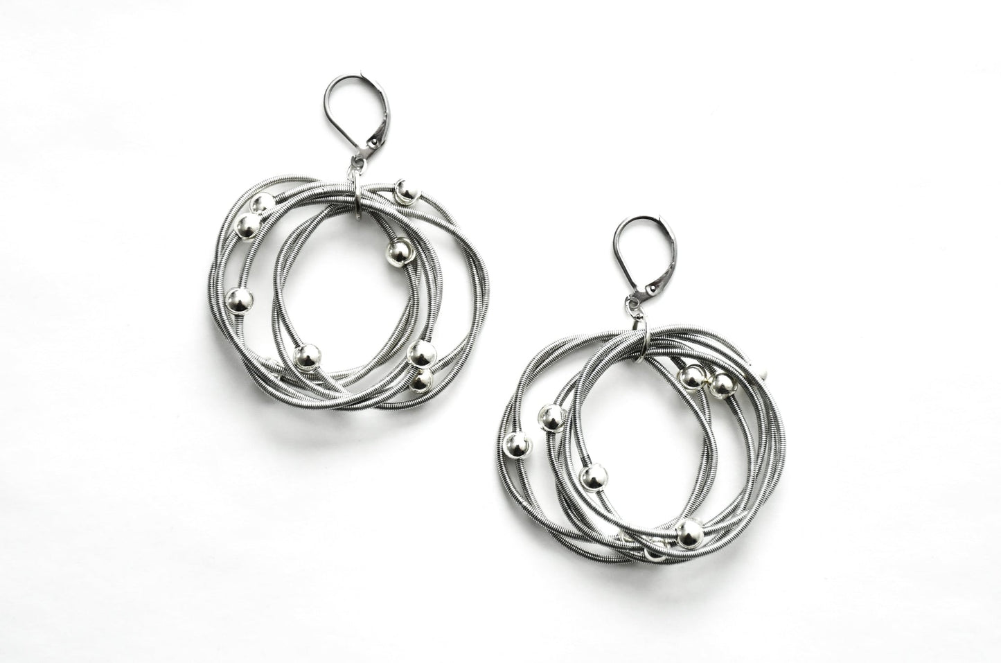 Silver Multi Ring Earrings