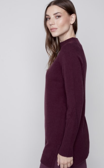 Mock Neck Raglan Sleeve Sweater