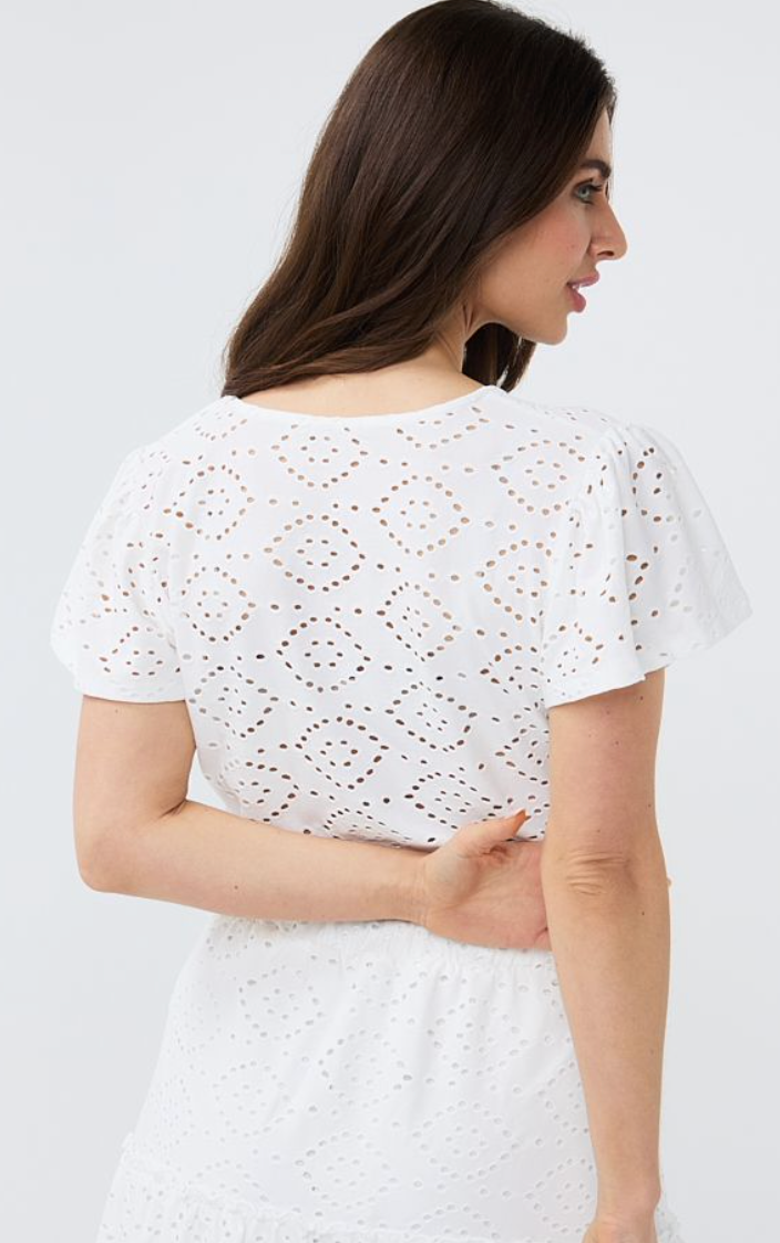 This beautiful and comfortable soft fabric top with knot detail is cool with jeans but also perfect with a skirt.