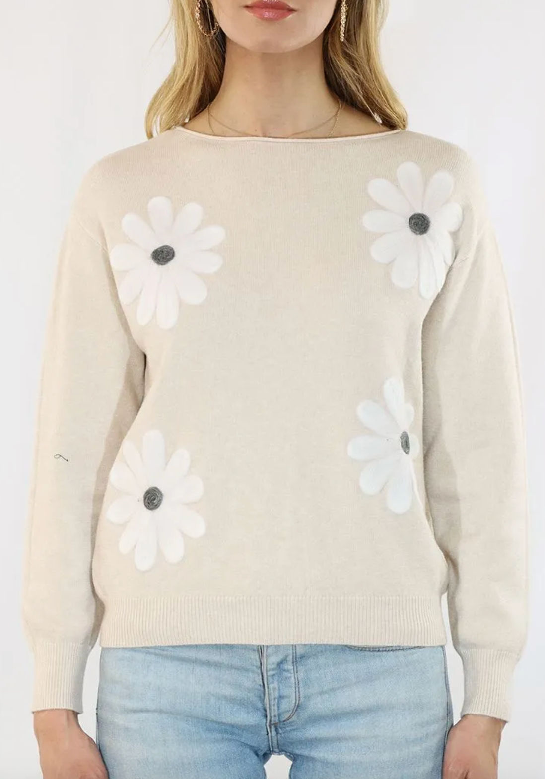 Raised Flower Sweater