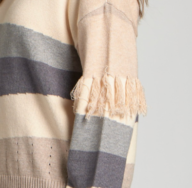 Fringe Arm Sweater
