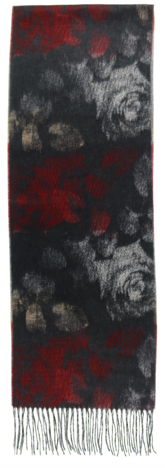 Two-Tone Floral Scarf