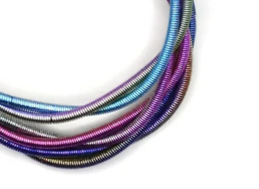 Rainbow Beaded Hoop Earrings