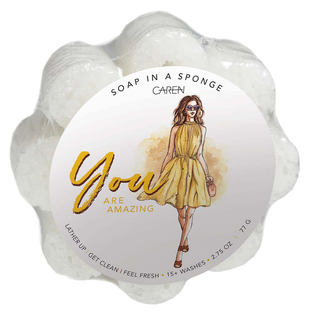 Shower sponges with invigorating scents. Great as little gifts