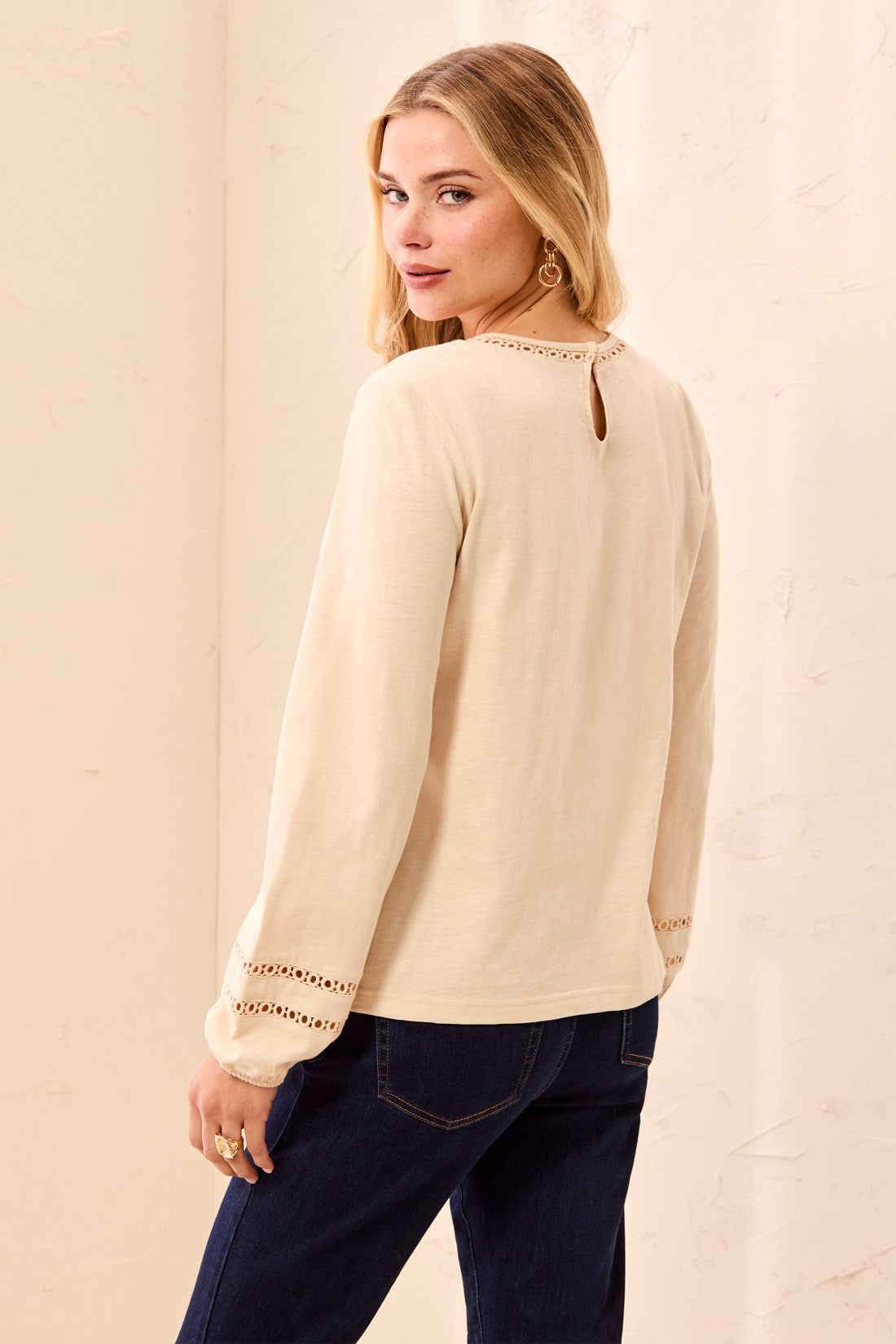 Slub Eyelet Top