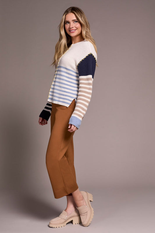 Multi Stripe Boat Neck