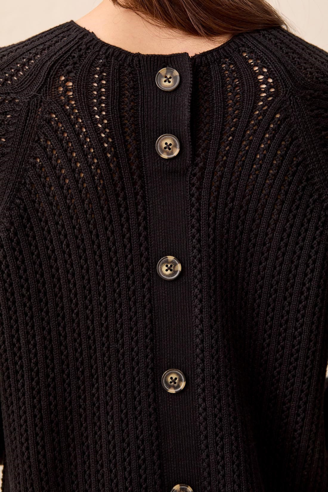 Pointelle Button-Back