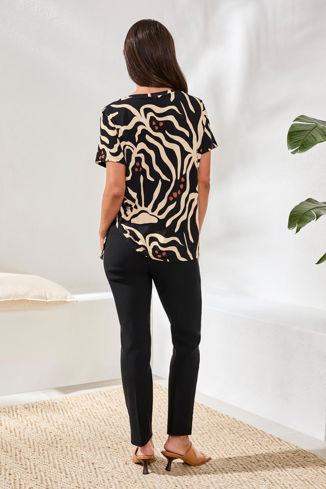 Printed Jersey with Side Ruching