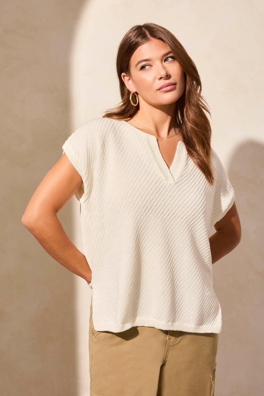 Side Slit V-Neck