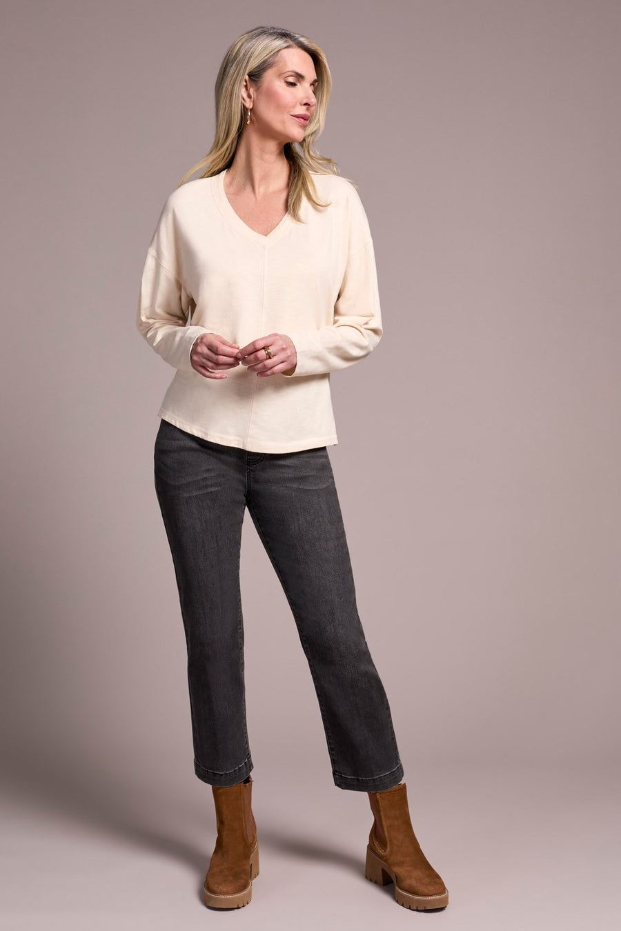 Slub Knit Flatlock Top