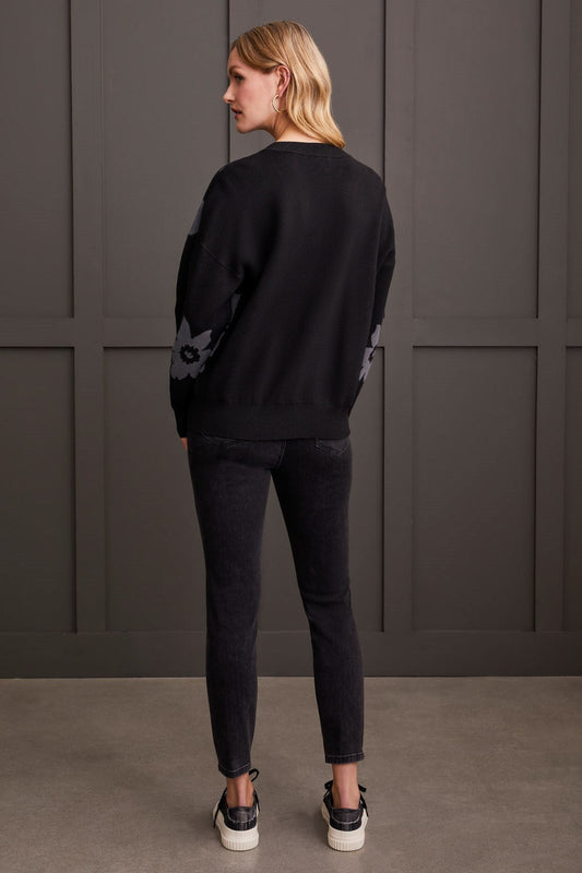 V-Neck Intarsia Sweater