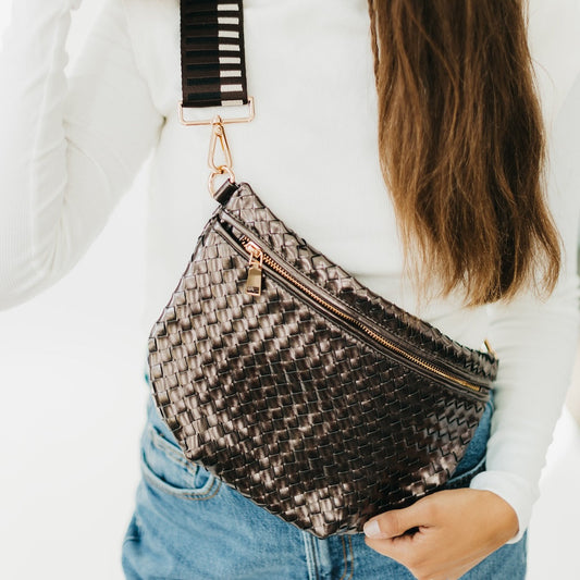Westlyn Woven Bag metallic gunmetal
