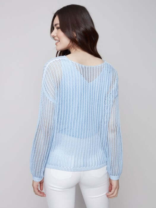 White fishnet jumper top