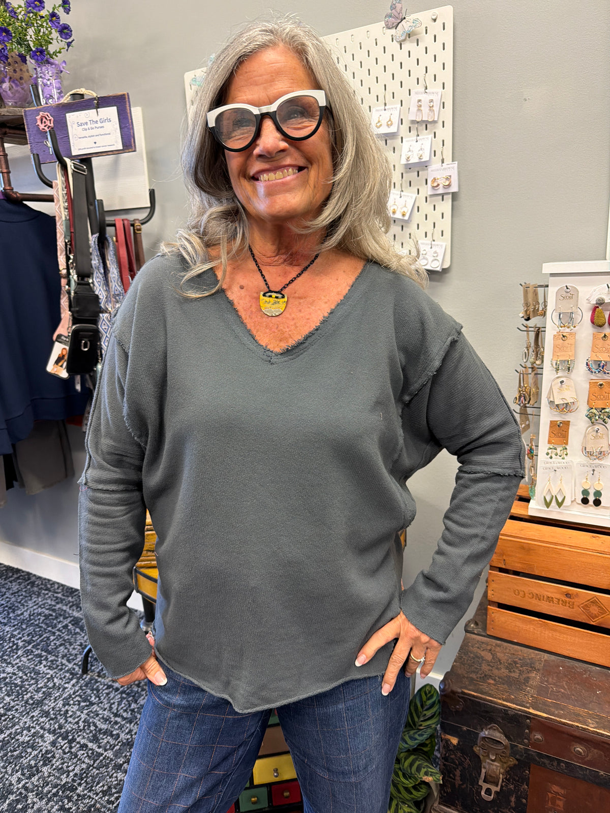 French Terry V-Neck