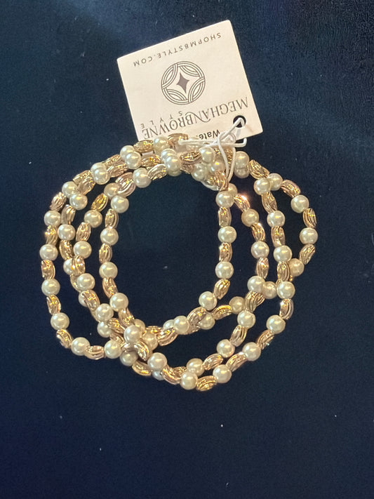4 Strand Gold Pearl