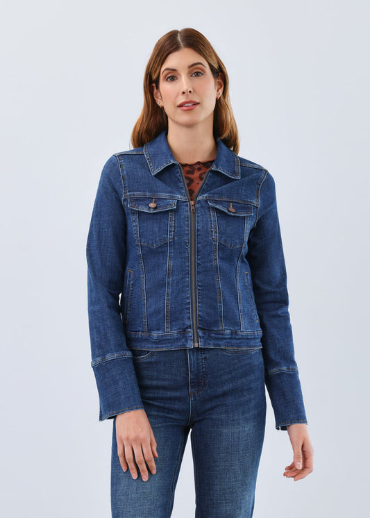 Denim Zip Front Jacket