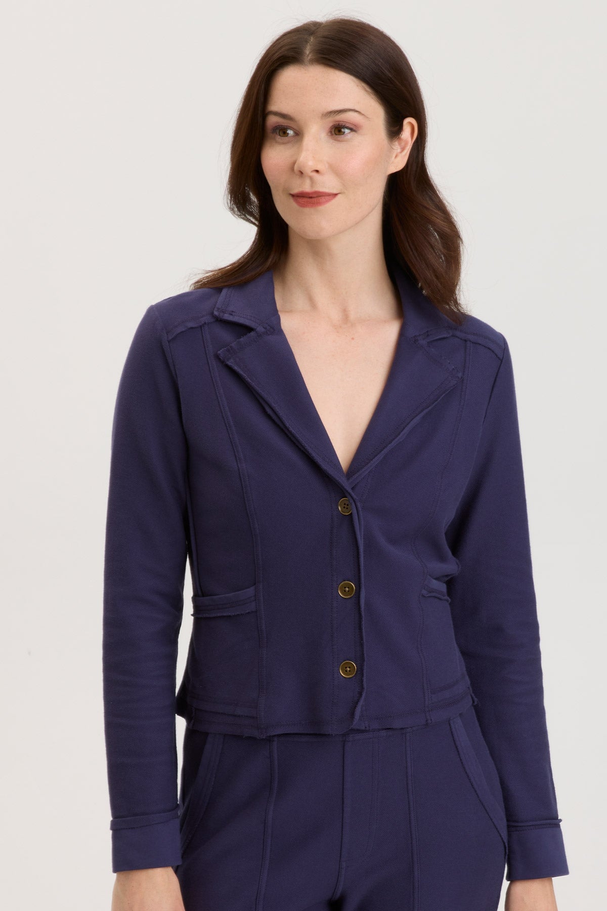 navy jacket classy feminine jacket for mature women gold buttons