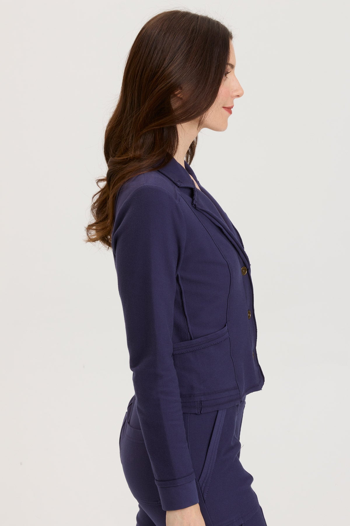 navy jacket classy feminine jacket for mature women gold buttons