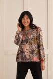 Printed Flowy Blouse With Smocking