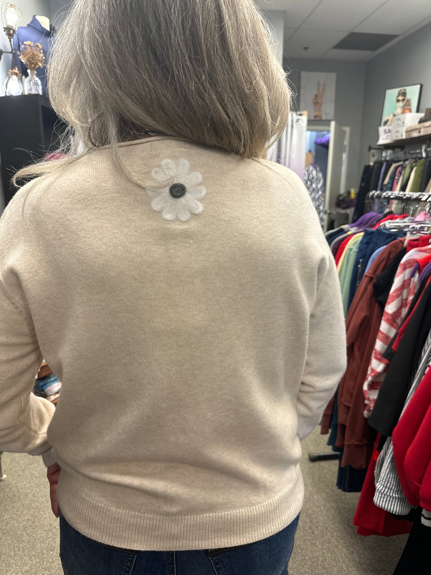 Raised Flower Sweater