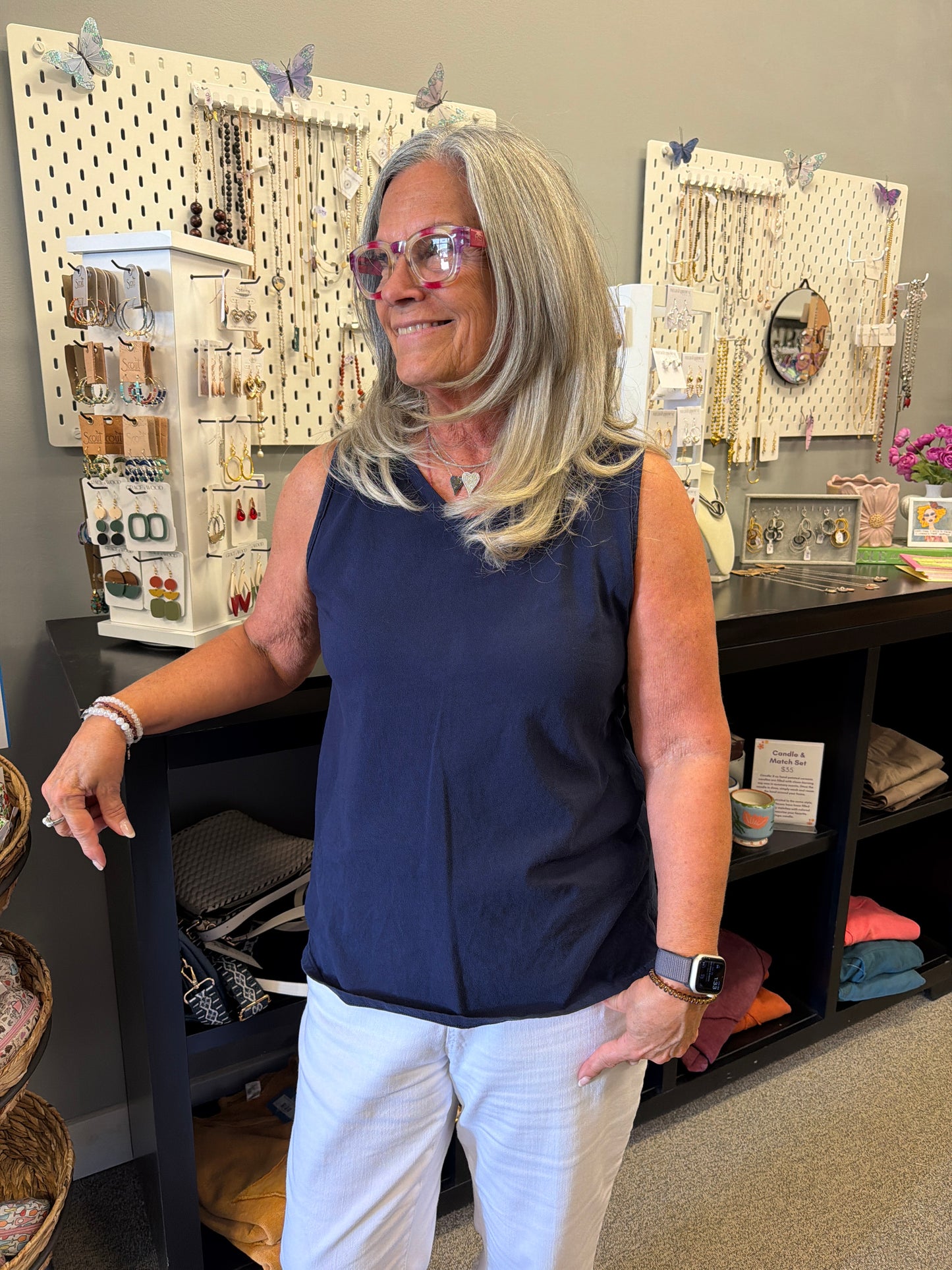 Cotton Sleeveless V-Neck