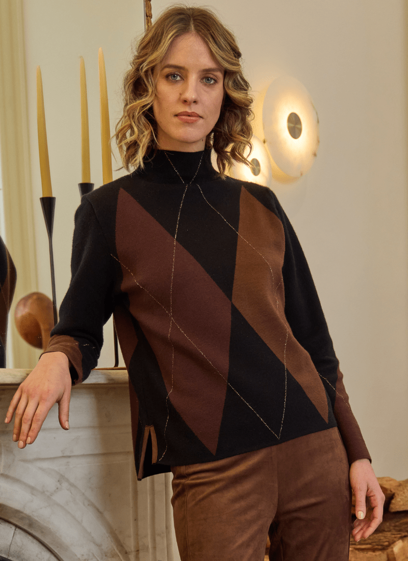 lysse black brown chic classy sweater