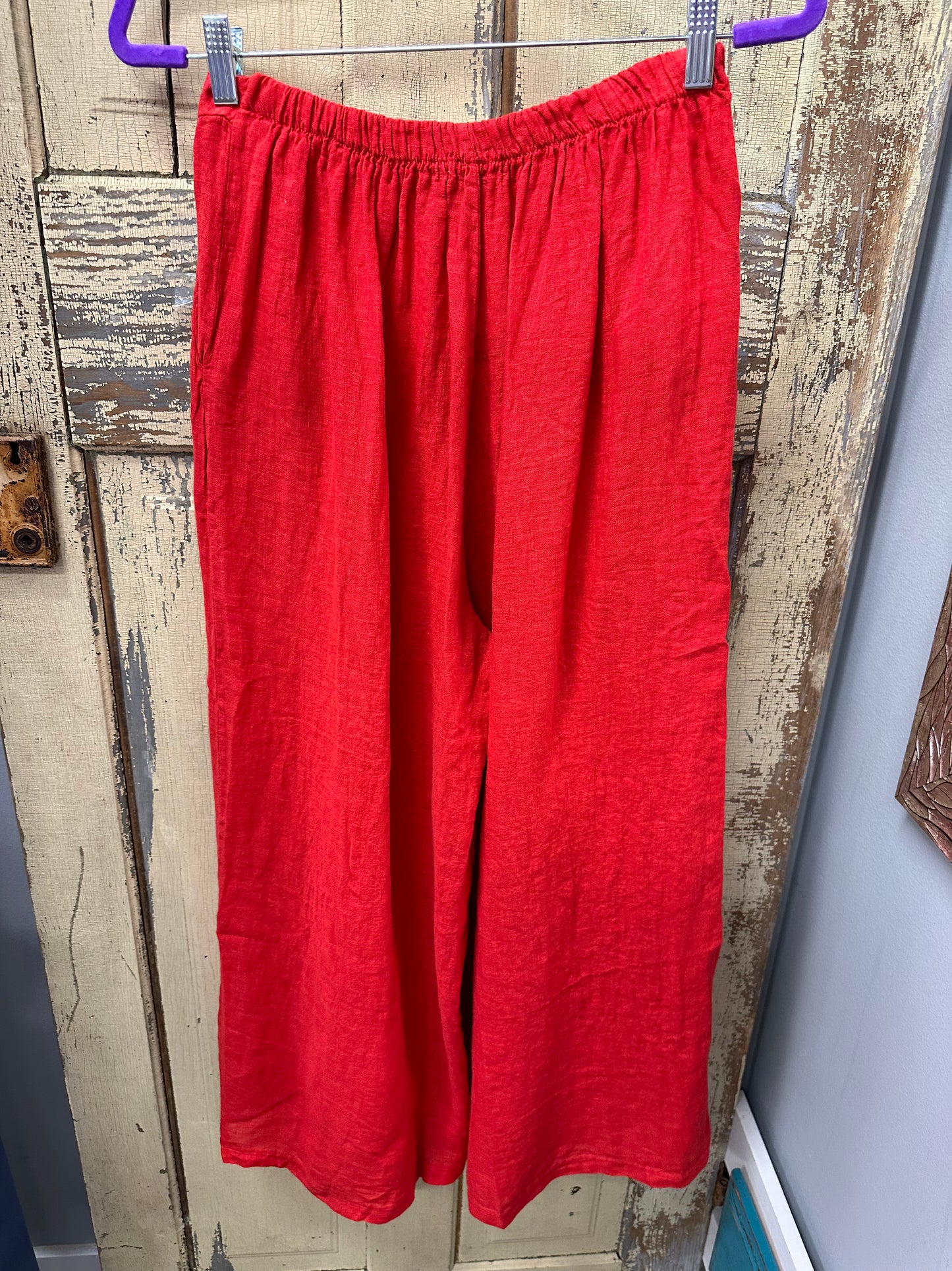 Red Linen Palazzo