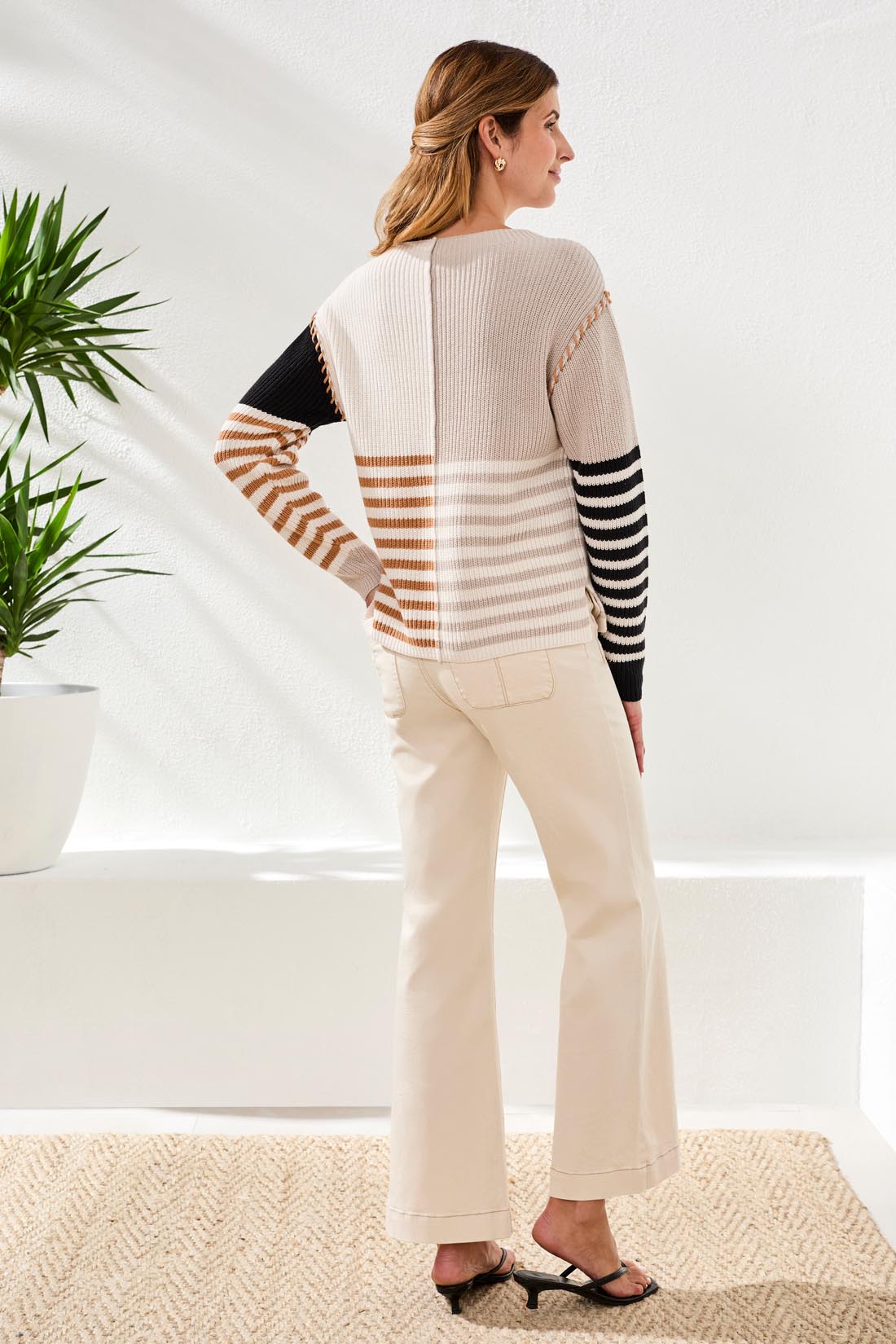 Multi Stripe Boat Neck