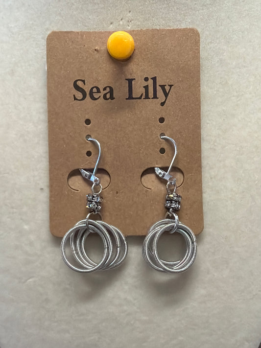 Hoop Earrings with Crystal Bead