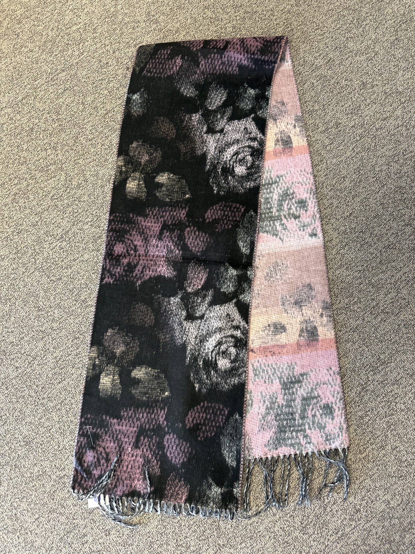 Two-Tone Floral Scarf