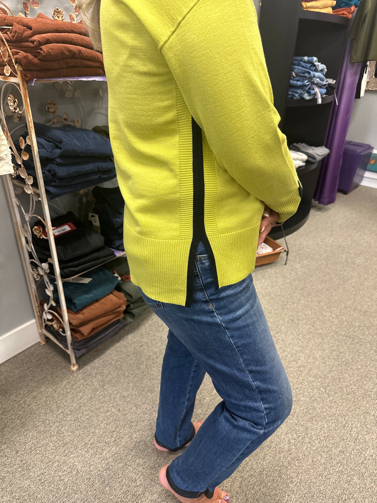 Contrast Side Sweater