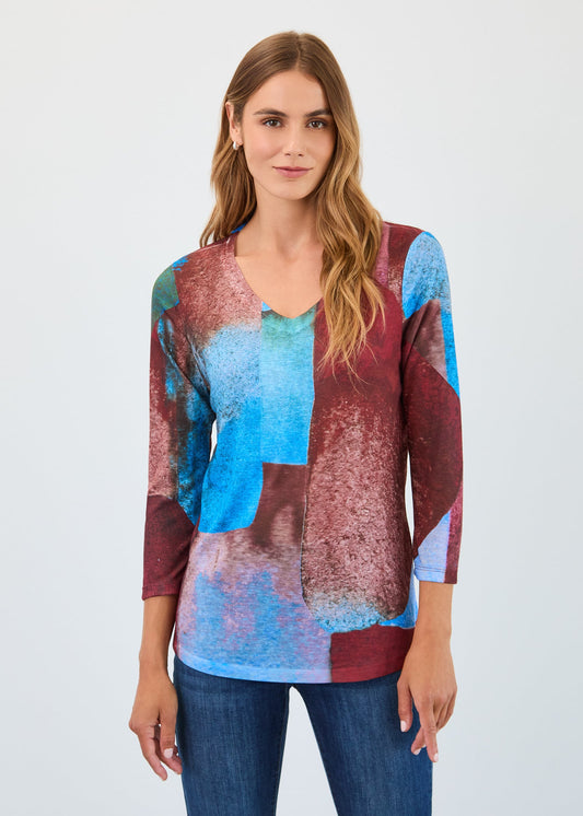 Colorful 3/4 Sleeve Top