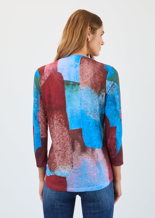Colorful 3/4 Sleeve Top