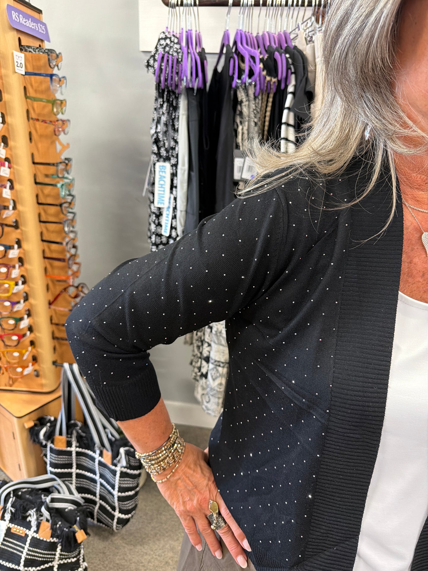 3/4 Sleeve Rhinestone