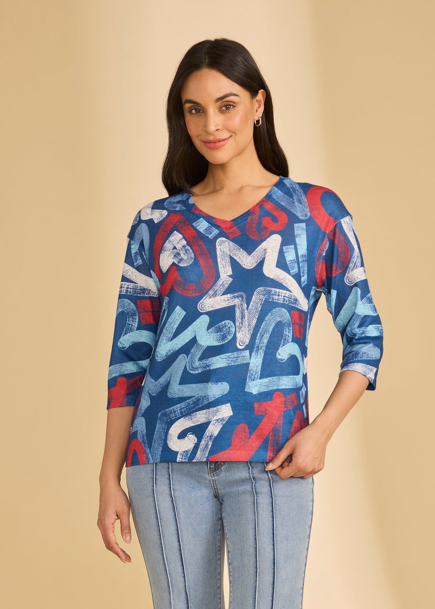 Abstract 3/4 Sleeve
